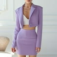 thumbnail image 4 of Skirt Suit Women'S Early Autumn Fashion Casual Short Suit Slim Skirt Suit,Purple Women'S Polyester Short Skirt L, 4 of 9