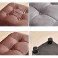 thumbnail image 3 of Small Ottoman Footstool Stool with Padded Seat Faux Leather for Home Bedroom, 3 of 3