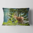 thumbnail image 2 of Designart Deer Stag near the Lake - Animal Throw Pillow - 12x20, 2 of 5