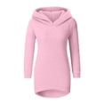 thumbnail image 4 of FYDUU Hoodies for Women Solid Color Knit Hoodie Sweaters Cozy Sweatshirt Casual Long Sleeve Pullover Tunic Tops Fall Winter Outfits, 4 of 7