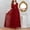 Deep Red, variant on Women's Plus Size Elegant Evening Wedding Guest Long Chiffon Dress with Drop Waist Solid Color Dresses