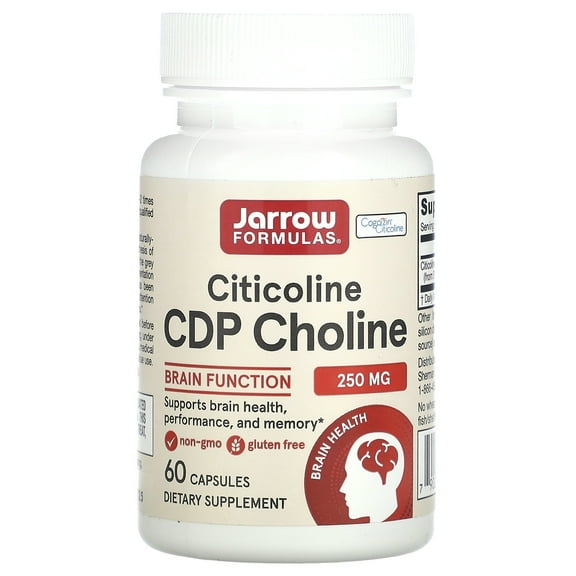 Jarrow Formulas CDP Choline , Supports Brain Function, 250 mg, 60 Caps