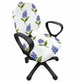 thumbnail image 1 of Flower Office Chair Slipcover, Delicate Floral Pattern with Watercolor Paint Lilac, Protective Stretch Decorative Fabric Cover, Standard Size, Lime Green Ceil Blue, by Ambesonne, 1 of 5