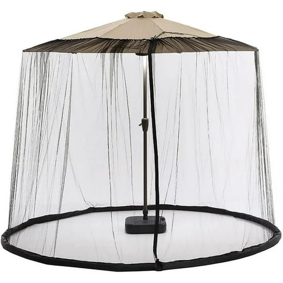 VibrantEcho 9ft Patio Umbrella Bug Screen w/Zipper Door and Polyester Netting,2-Pack
