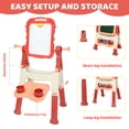 thumbnail image 4 of Kids Easel for Toddlers Age 3+, Art Magnetic White Board & Chalkboard Double Side Adjustable Stand, Drawing Writing Learning Educational Toy for 3 4 5 Year Boys Girl Birthday Gifts, Pink, 4 of 7