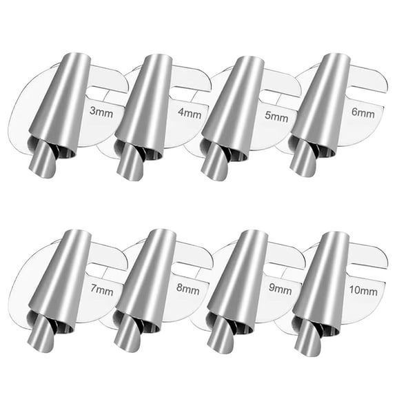 8 Pcs Curved Scroll Sewing Rolled Hemmer Foot Set, 3-10 mm Wide Narrow Rolled Hem Presser Foot, Home Hem Attachment Hemming Foot for Sewing Machine Tool Supplies Accessories Seam Guide