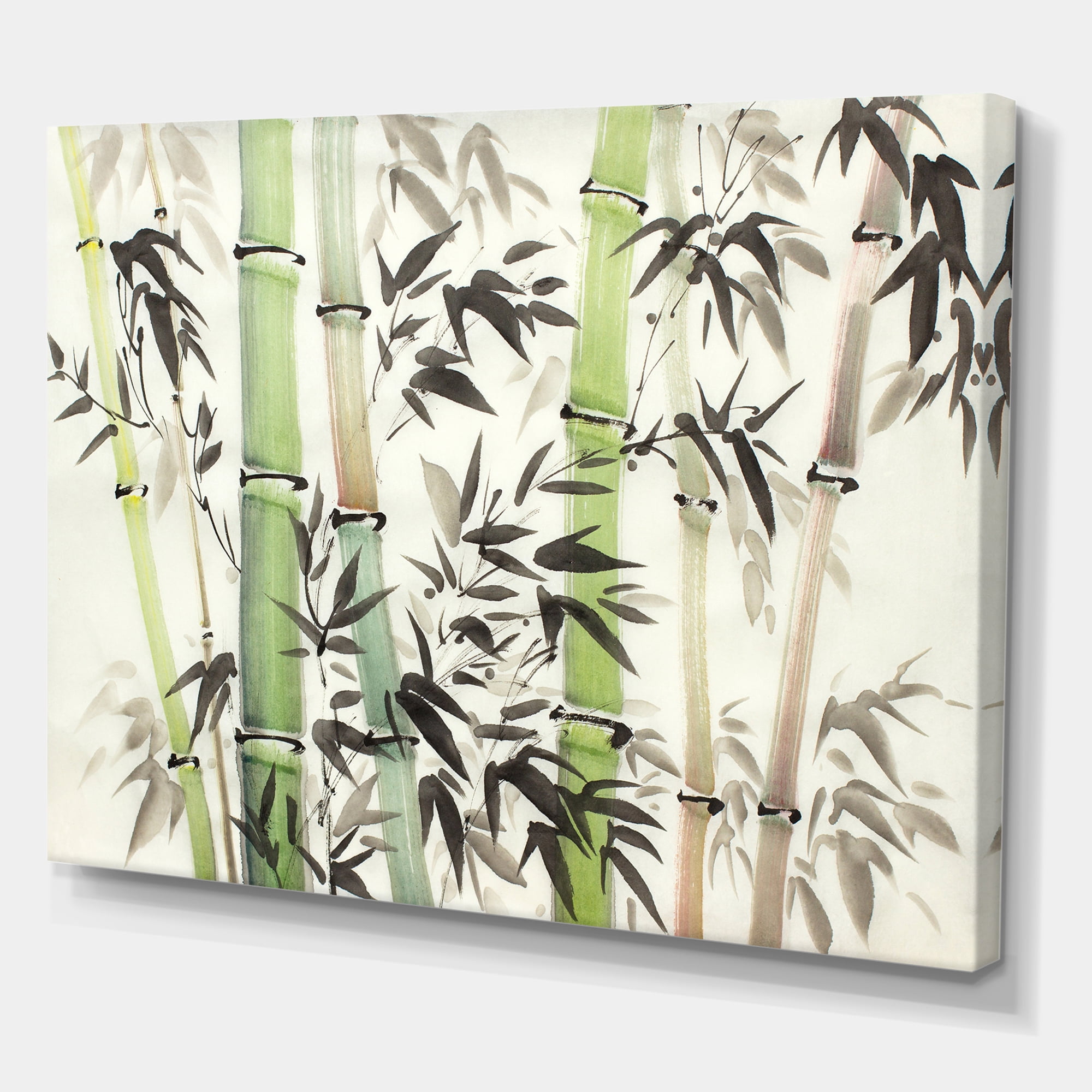 Designart ' The Forest of Bamboo Branches II ' Lake House Canvas Wall Art Print