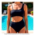 thumbnail image 4 of Traje de Baño Ocean Pacific para Mujer Tankini, Estilo Asimétrico, Tirante Ancho Negro Talla CH 2 Piezas, 4 of 4