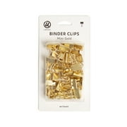 U Brands Binder Clips, Paper Clamps, 15mm, Mini, Gold Finished Steel, Paper Organization, 40 Count, 763U