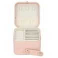 thumbnail image 1 of Jewelry Box Pink Portable Multi Layer PU Leather Jewelry Travel Case for Home Ring Earrings Necklace, 1 of 14
