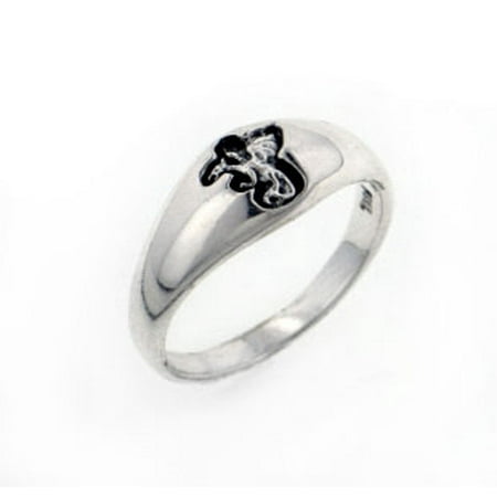 - Small Sterling Silver 6mm Engraved Dragon Band Pinky Ring