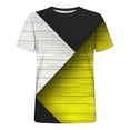 thumbnail image 4 of Mustard Yellow Man Plain Tshirts Color Block Geometry Print Loose Fit Tops Tee for Mens Short Sleeve Boat Neck Sport Gym Brunch Running Summer Fall Shirts 2025 Clothing M, 4 of 4