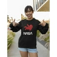 thumbnail image 2 of NASA Nasa Astronaut Silhouette Sweatshirt Women -NASA Designs, Female 5X-Large, 2 of 4
