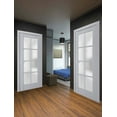 thumbnail image 4 of Interior Solid French Pre-Hung Door Frosted Glass | Veregio 7412 Matte Grey | Single Regular Panel Frame Trims Handle | Bathroom Bedroom Sturdy Doors -28" x 96", 4 of 6