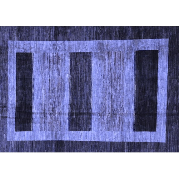 Ahgly Company Indoor Rectangle Abstract Blue Modern Area Rugs, 5' x 8'