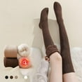 thumbnail image 5 of Women Winter Warm Long Socks Thicken Soft Thermal Knee-High Stockings Solid Fluffy Female Over Knee Sock Girl, 5 of 9