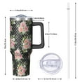 thumbnail image 2 of OBREWU Pioneer Flower Tumbler with Handle and Lid,Pioneer Flower 40oz Double Wall Vacuum Insulated Tumbler,Cups Gift for Women and Men, 2 of 7