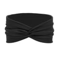 thumbnail image 6 of Lumistal Women Headbands African Wide Hair Wrap Solid Color Turban Headbands for Women Large Sport Workout Stretch Non-slip Big Hair Bands Wide Headbands for Women Black One Size, 6 of 7