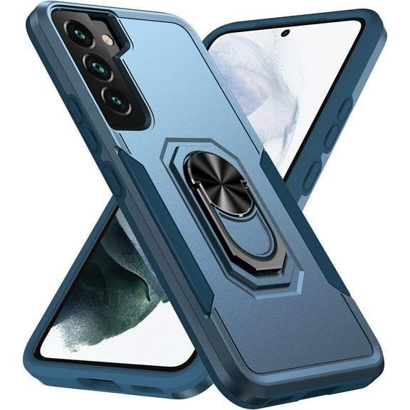 for Samsung Galaxy S22 Plus Case Galaxy S22 Case with Kickstand Magnetic Ring Rugged Protective Military Grade Shockproof Case for Galaxy S22 Plus Phone Case (Navy)
