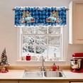 thumbnail image 2 of Christmas Theme Valances for Windows, 42 x 18in, Xmas Trucks Gifts Winters Snowflakes Blue Plaid Rod Pocket Kitchen Valance Curtain Light Filtering Window Treatments for Living Room Bedroom, 1 Panel, 2 of 7