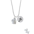 thumbnail image 2 of Delight Jewelry Resin White Scottie Dog Silvertone Script Initial Disc - M - Charm Necklace, 20"+3", 2 of 4