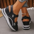 thumbnail image 4 of Rokment Womens Orthopedic Platform Wedge Walking Sandals Spring Summer Fall Comfortable Casual Leather Color Block Closed Toe Running Fashion Sneakers Beach Mary Jane Dress Shoes Black Size 6.5, 4 of 6