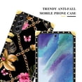 thumbnail image 5 of FKBRCL4U Compatible with Samsung Galaxy S21 FE Case, Pink Golden Chain Tropical Flower Luxury Golden Decoration for Girl Women Soft TPU Shockproof Protective Hard PC Back, 5 of 7