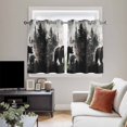 thumbnail image 5 of Rustic Black Bear Kitchen Curtains Short 45 Inch Length, Country Cabin Forest Wildlife Grommet Top Bedroom Living Room Curtains, Light Filtering Cafe Curtain Drapes 2 Panels Set 84''x45'', 5 of 9