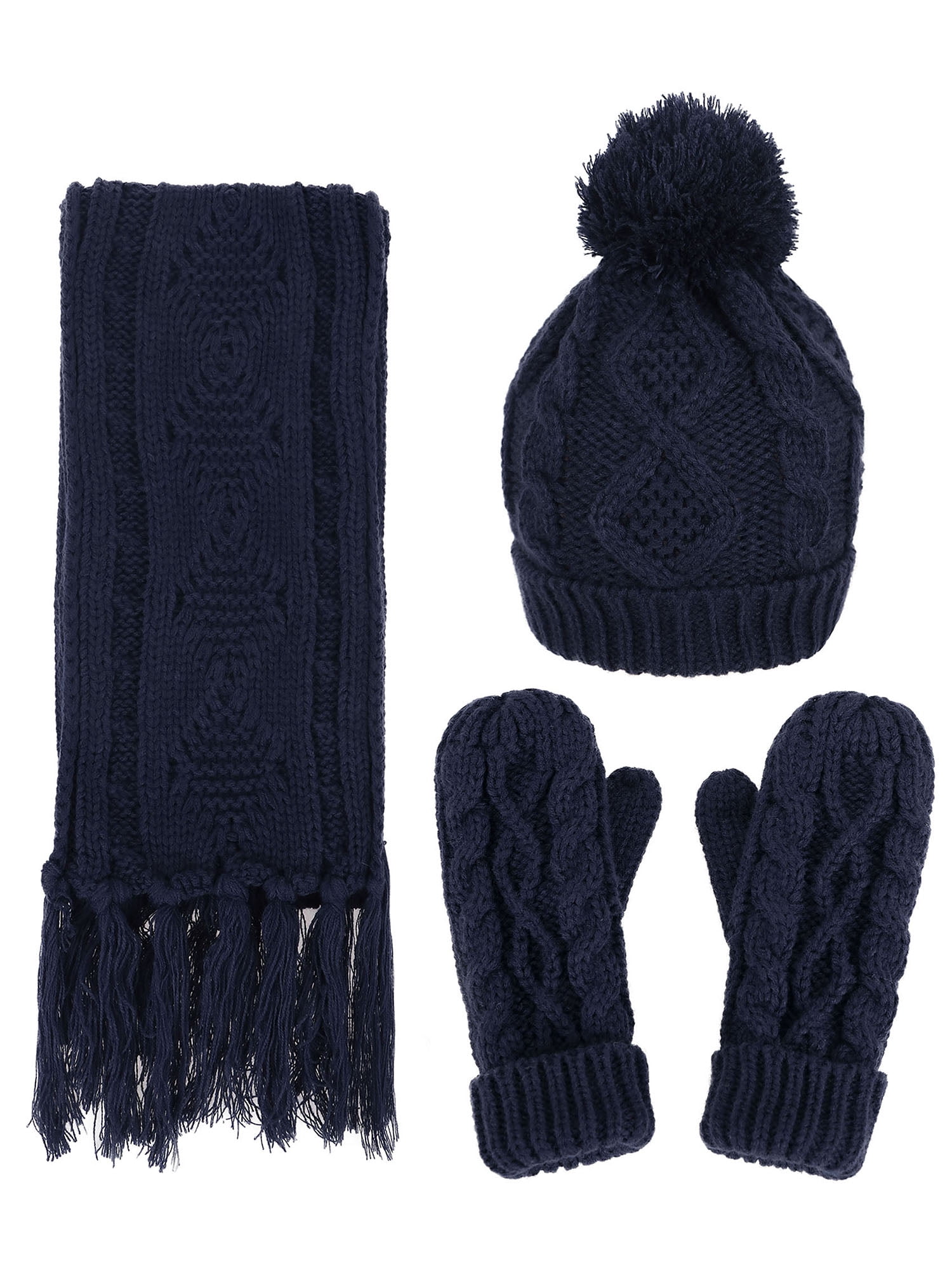 Navy scarf and gloves set Clearance