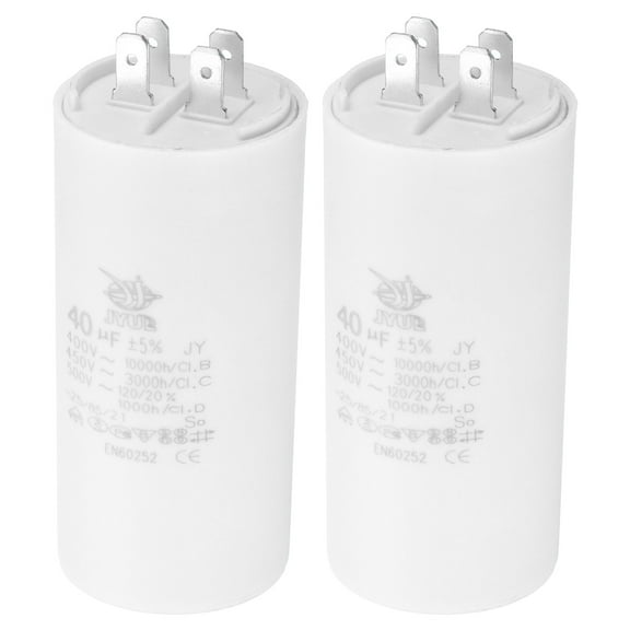 Uxcell CBB60 40uf Run Capacitor,2Pcs AC450V 4Pin Double Insert for Motor Star 95x45mm