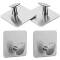 thumbnail image 1 of 4 piezas de baño auto adhesivo ganchos colgantes de pared pegajosa ganchos de acero inoxidable ganchos de cocina, 1 of 5