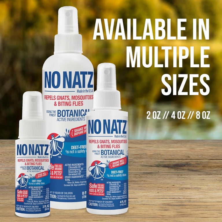 No Natz Botanical Insect Repellent, 8 Fl Oz, with Essential Oils