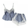 thumbnail image 4 of DABOOM Women's Lace Satin Sleepwear Cami Top and Shorts Pajama Set, 4 of 8