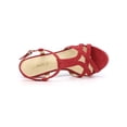 thumbnail image 4 of BLISSFUL STEP Women T Strap Slingback Platform Stiletto Heel Sandals Red 6.5, 4 of 8