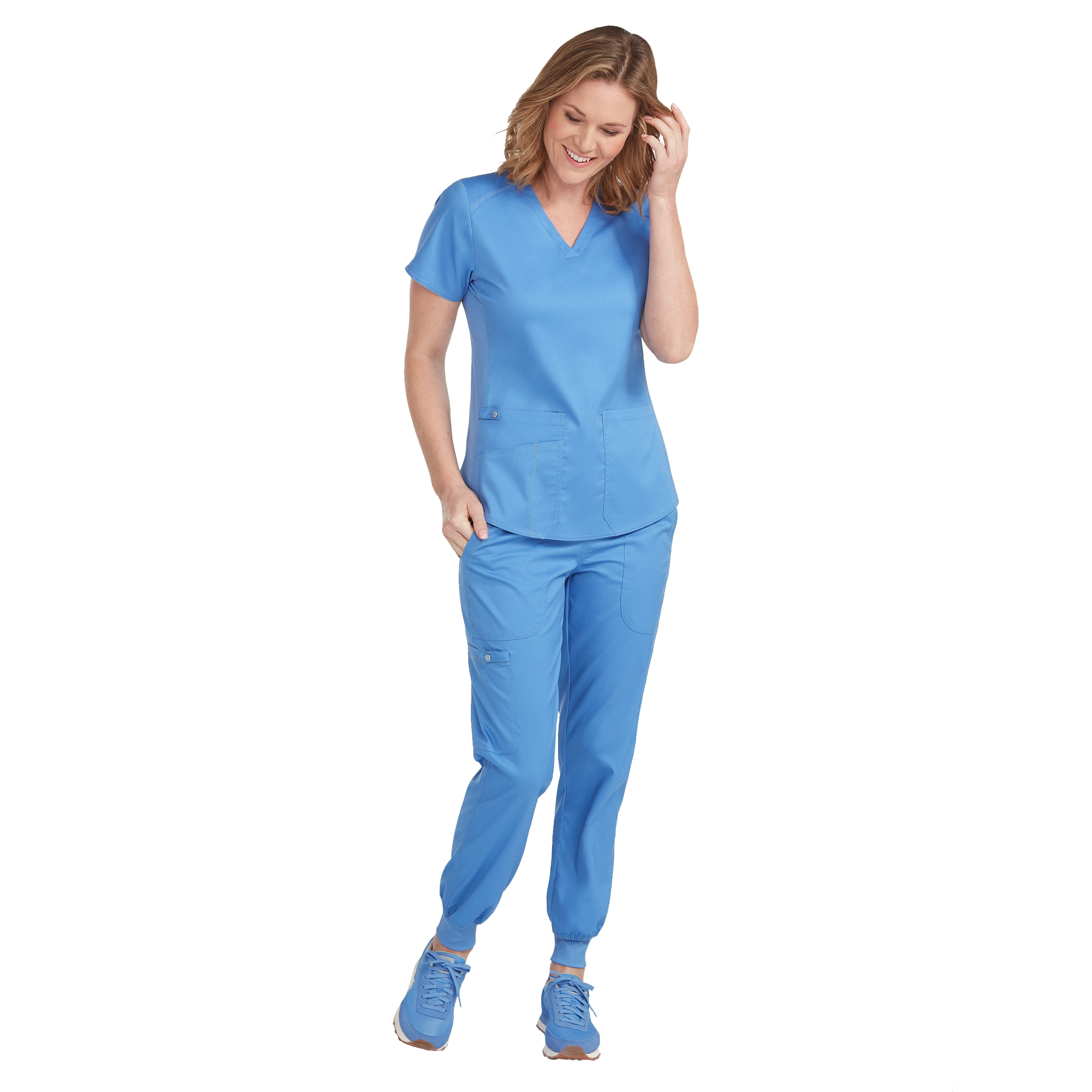 Med Couture NEW TOUCH Women's VNeck Shirttail Scrub Top & Jogger Yoga