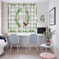thumbnail image 4 of Spring Botanical Kitchen Curtains Window Panels, Garden Birds Floral Leaves Gray Plaid Insulated Window Treatment Curtain, Grommet Curtains for Bedroom/Living Room/Bathroom, 2 Piece 52"Wx63"L, 4 of 8