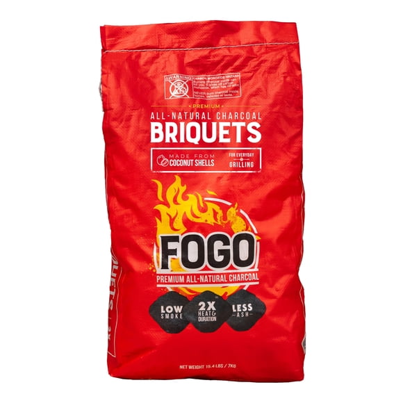 Carbón Briquets FOGO, cáscara de coco totalmente natural, 7 kg