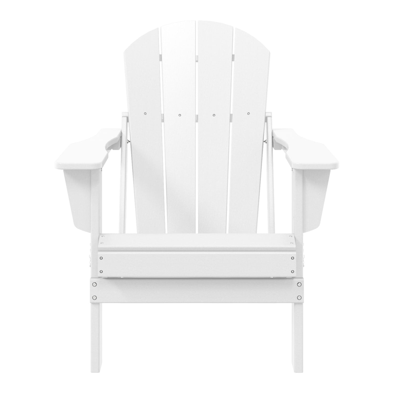 WestinTrends Malibu Outdoor Folding HDPE Adirondack Deck Chair - Patio & Outdoor Lounge, Weather‑Resistant, White