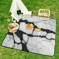 thumbnail image 6 of Marble Texture Waterproof Picnic Blanket with Foldable Zipper, Suitable for Outdoor Use, Suitable for Travel, Camping, Beaches, Parks, Grasslands, Picnic Blanket Accessories, 6 of 7