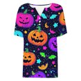 thumbnail image 3 of Girls V‑Neck Short‑Sleeve Printed T‑Shirt Halloween‑Themed Fashion Casual Loose Comfortable Kids Tops For Party Daily Outing, 3 of 3