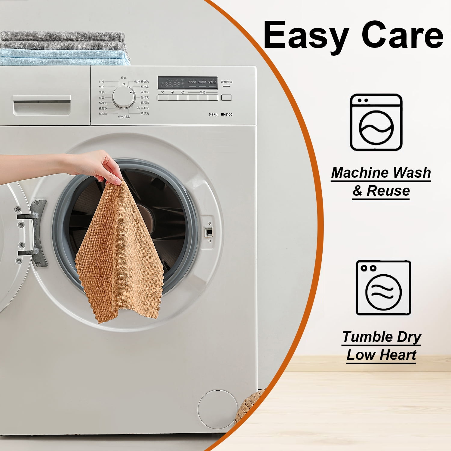 Beartech 80 Pack Microfiber Kitchen Towels Cleaning Cloth Roll,Lint Free Rags & Tear Away Reusable Towels,Washable Shop Rags,Ultra Absorbent Dish Rags for Car Kitchen Window Garage-Dark Brown