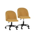 thumbnail image 3 of Linon Chaise de Bureau Pivotante Réglable Stormy Base en Métal Noire en Tissu Jaune, 3 of 17