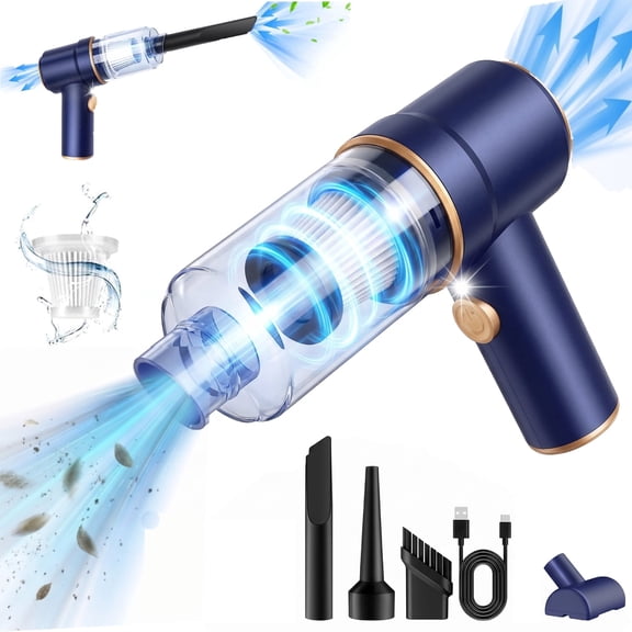 Handheld Car Vacuum Cleaner, 8000Pa Vacuum Cleaner and Air Duster, 120W High Power Hand Held Vacuum with LED Light and Multi-Nozzles for Car, Home, Office, Pet