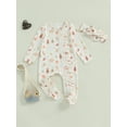 thumbnail image 2 of Suealasg Baby Boy Girl Full Length Jumpsuit +Headband 3 6 12 18 Months Newborn Long Sleeve Fruit Print Zip Up Romper Infant Fall Footed Bodysuits Clothes, 2 of 8