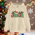thumbnail image 5 of Craaazy Womens Hoodies Christmas Print Long Sleeve Womens Shirts Xmas Womens Tops with Pockets Gifts for Women, 5 of 6