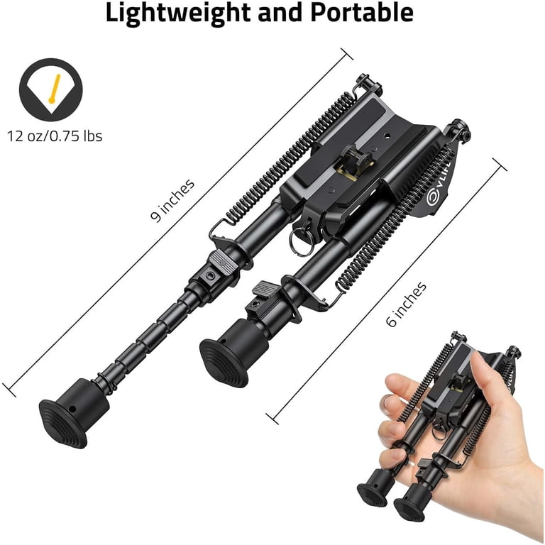 7.5 To 9 Inch Adjustable Rifle Bipod - Lightweight Aluminum, M-Lok Mount, For Hunting