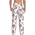 thumbnail image 2 of Bixox Men's Red Snake Patterned Pajama Pants with Pockets Lounge Clothes for Home, 2 of 5