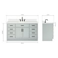 thumbnail image 3 of Ariel Hepburn 61 In. Oval Sink Vanity With White Quartz Countertop In Grey, 3 of 10