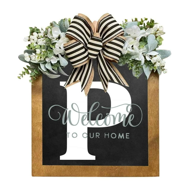 Amzcrzy Number Plate Last Name Year Round Front Door Wreath Decorative Hanging Plaques In Front Of The Door Home Decor Room Decor Home and Kitchen Dorm Room Essentials Dorm Decor