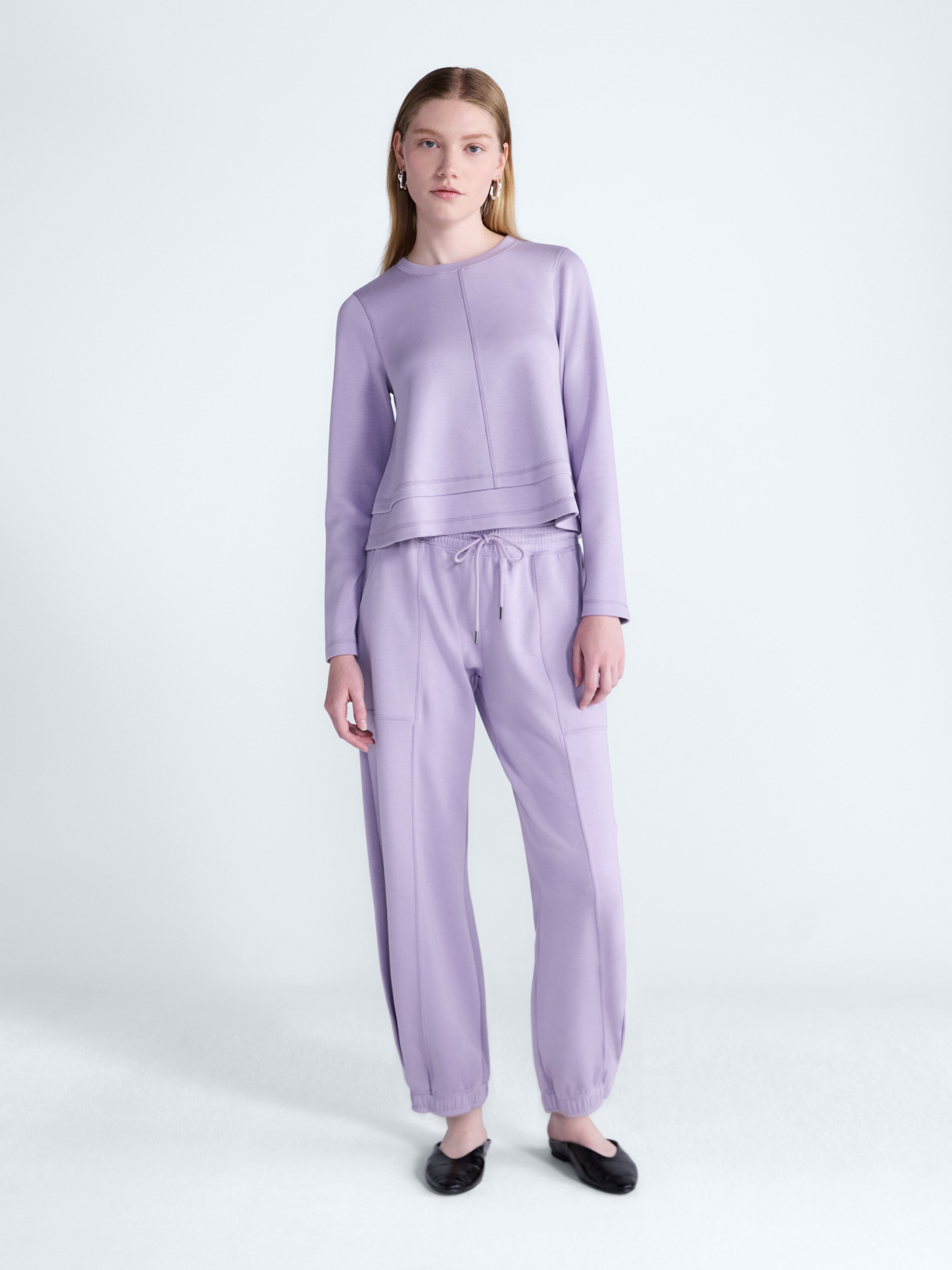 Scoop Women's and Women's Plus Scubaknit Cropped Tiered Top, Sizes XS-4X